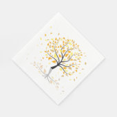 Serviette En Papier Feuilles Appartenant À Un Arbre (Coin)