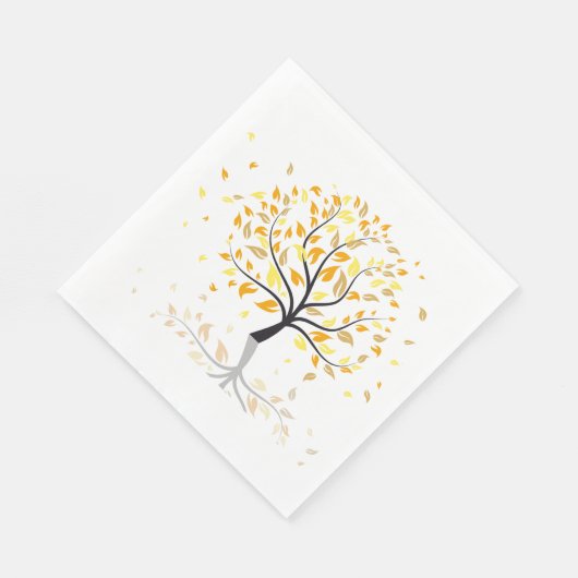 Serviette En Papier Feuilles Appartenant À Un Arbre (Coin)