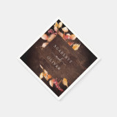 Serviette En Papier Feuilles automnales | Mariage en bois Brown rustiq (Coin)