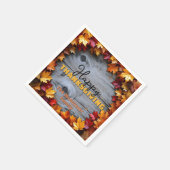 Serviette En Papier Feuilles automnaux et graine de bois rustique Than (Coin)