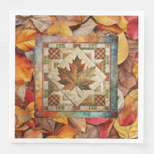 Serviette En Papier Feuilles Automne Rustique Papier Automne Napkin