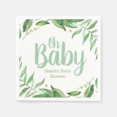 Serviette En Papier Feuilles Boho Baby shower personnalisé (Devant)