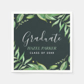 Serviette En Papier Feuilles Boho Diplôme personnalisé (Devant)