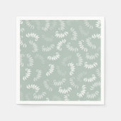 Serviette En Papier Feuilles botaniques vert sarcelle   (Devant)