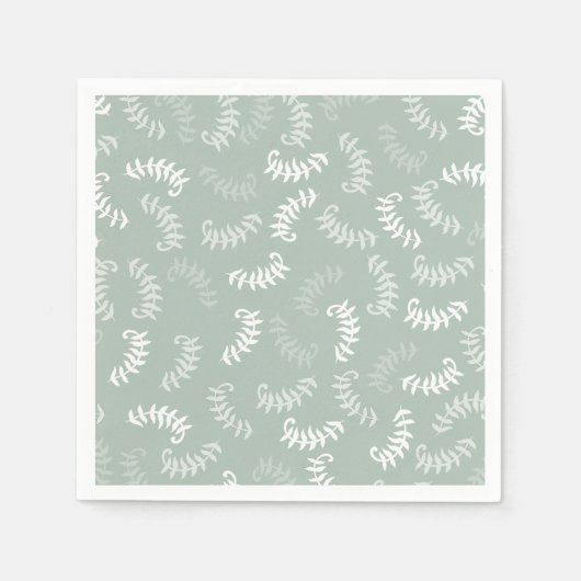 Serviette En Papier Feuilles botaniques vert sarcelle   (Devant)