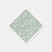 Serviette En Papier Feuilles botaniques vert sarcelle   (Coin)