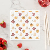 Serviette En Papier Feuilles Citrouilles Automne (En situation)