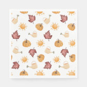 Serviette En Papier Feuilles Citrouilles Automne (Devant)