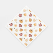 Serviette En Papier Feuilles Citrouilles Automne (Coin)