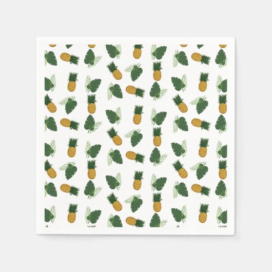 Serviette En Papier Feuilles D'Ananas Et De Palmiers (Devant)