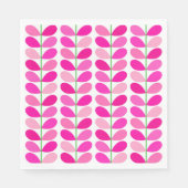 Serviette En Papier Feuilles danois du milieu du siècle, les tons rose (Devant)