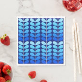 Serviette En Papier Feuilles danois du milieu du siècle, marine et ble (En situation)