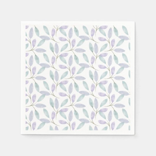 Serviette En Papier Feuilles d'aquarelle de la collection Jennifer (Devant)