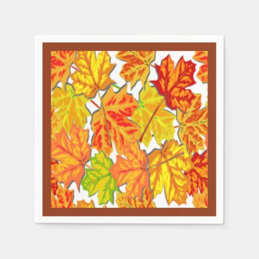 SERVIETTE EN PAPIER FEUILLES D'AUTOMNE (Devant)