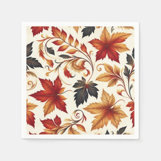 Serviette En Papier Feuilles d'automne (Devant)