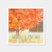 Serviette En Papier Feuilles d'automne aquarelle | Mariage de automne  (Devant)