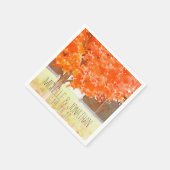 Serviette En Papier Feuilles d'automne aquarelle | Mariage de automne  (Coin)