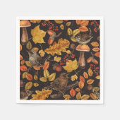 Serviette En Papier Feuilles d'automne, baies, champignons et fleurs (Devant)
