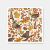 Serviette En Papier Feuilles d'automne, baies, champignons et fleurs (Devant)