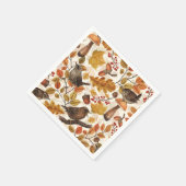 Serviette En Papier Feuilles d'automne, baies, champignons et fleurs (Coin)