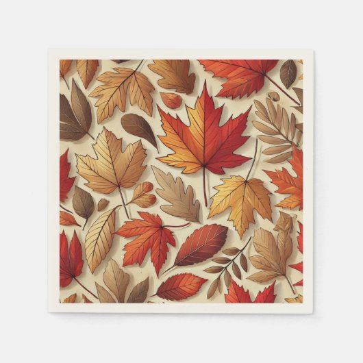 Serviette En Papier feuilles d'automne classiques (Devant)