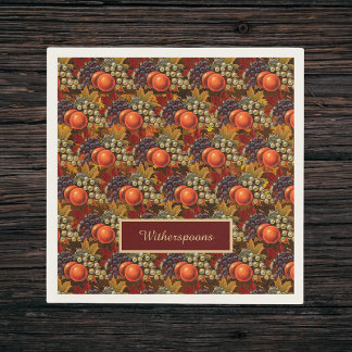 Serviette En Papier Feuilles d'automne classiques et récolte de fruits