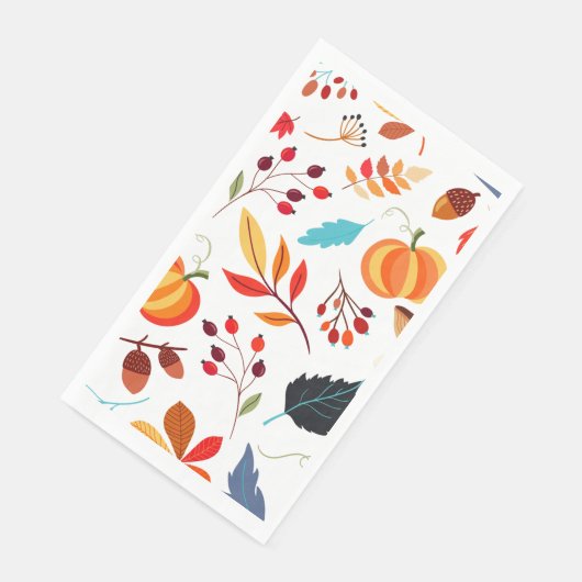 Serviette En Papier Feuilles d'automne colorées (Coin)