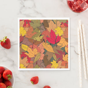 Serviette En Papier Feuilles d'automne colorées