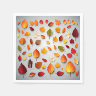 Serviette En Papier Feuilles d'automne colorées