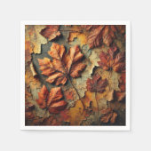 Serviette En Papier Feuilles d'automne crackées Peinture Découpage Nap (Devant)