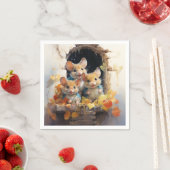 Serviette En Papier Feuilles D'Automne De Morceaux Adorables, Vue Par  (En situation)