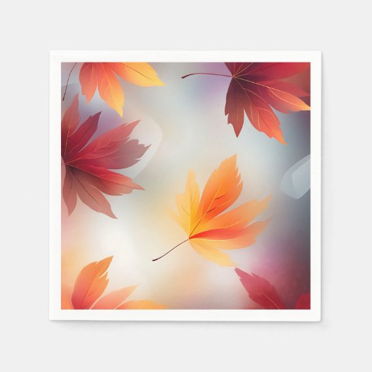 Serviette En Papier Feuilles d'automne dynamiques (Devant)
