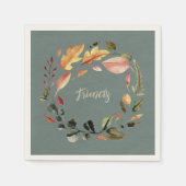 Serviette En Papier Feuilles d'automne en couleur personnalisée (Devant)