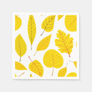 Serviette En Papier Feuilles d'automne en jaune