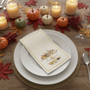 Serviette En Papier Feuilles d'automne encadrent personnalisé