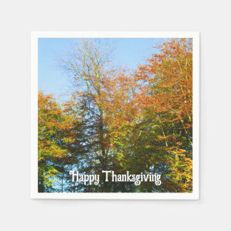 Serviette En Papier Feuilles d'automne et Ciel bleu - Thanksgiving per