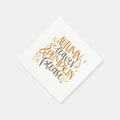 Serviette En Papier Feuilles d'automne et Citrouilles S'il vous plaît  (Coin)