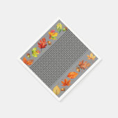 Serviette En Papier Feuilles d'automne et En vichy (Coin)