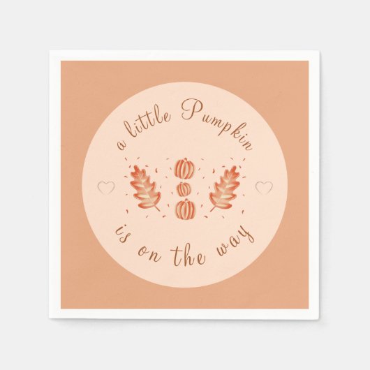 Serviette En Papier Feuilles d'automne et Petite fête Baby shower Citr (Devant)
