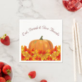 Serviette En Papier Feuilles d'automne et Thanksgiving Citrouille (En situation)