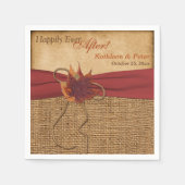 Serviette En Papier Feuilles d'automne, FAUX Burlap Mariage Napkins 2 (Devant)