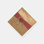 Serviette En Papier Feuilles d'automne, FAUX Burlap Mariage Napkins 2 (Coin)
