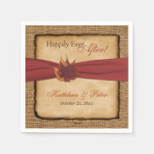 Serviette En Papier Feuilles d'automne, FAUX Burlap Mariage Napkins 3 (Devant)