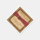 Serviette En Papier Feuilles d'automne, FAUX Burlap Mariage Napkins 3 (Coin)