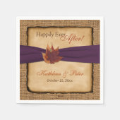 Serviette En Papier Feuilles d'automne, FAUX Burlap Mariage Napkins 4 (Devant)