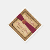 Serviette En Papier Feuilles d'automne, FAUX Burlap Mariage Napkins 5 (Coin)