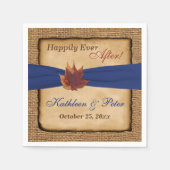 Serviette En Papier Feuilles d'automne, FAUX Burlap Mariage Napkins 7 (Devant)