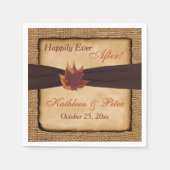 Serviette En Papier Feuilles d'automne, FAUX Burlap Mariage Napkins 8 (Devant)