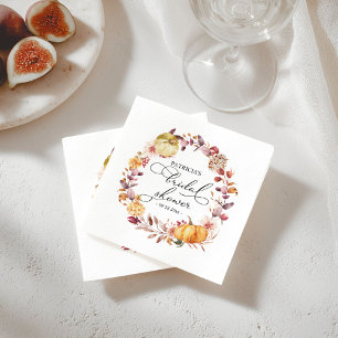 Serviette En Papier Feuilles d'automne Fleur de citrouille Mariage aut