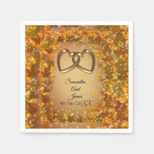Serviette En Papier Feuilles d'automne Invitation Mariage de automne (Devant)